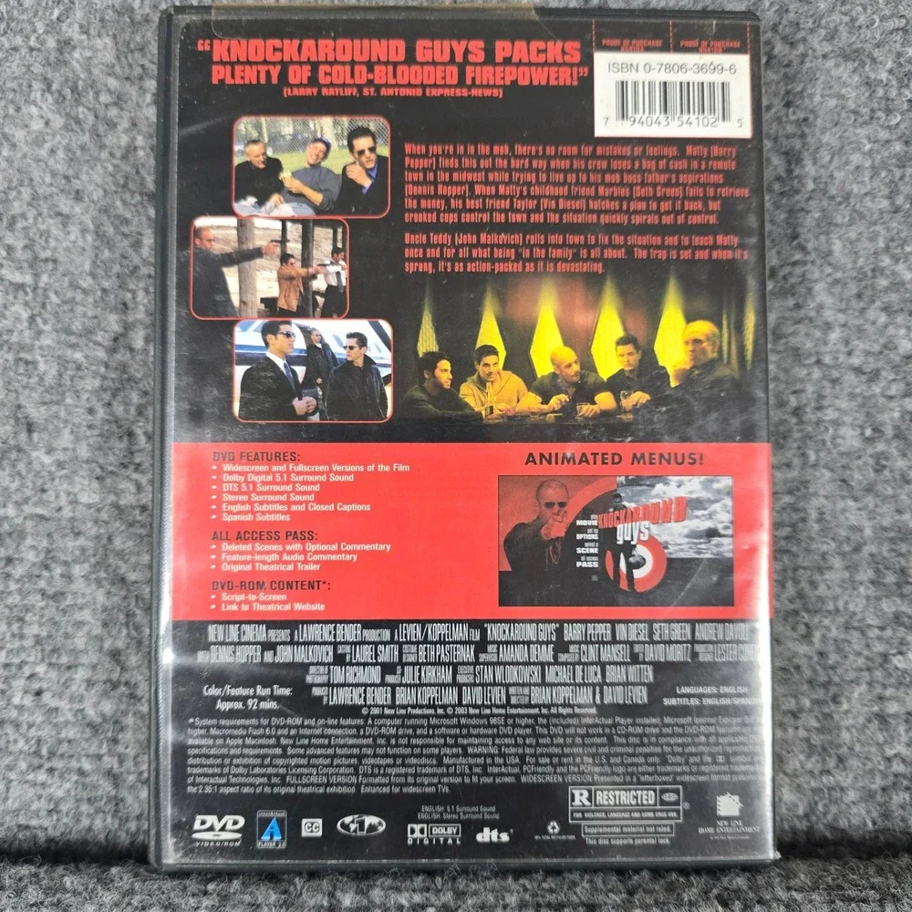 Knockaround Guys DVD Movie Vin Diesel Barry Pepper Seth‎ Green Action Film - Picture 2 of 4